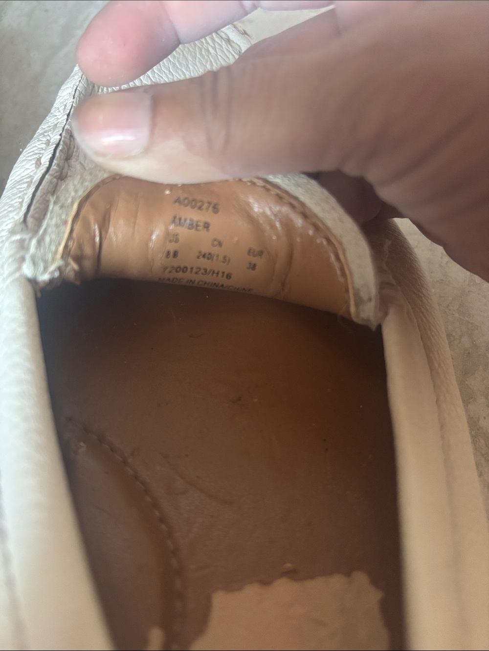 Women's Cream Leather Slip-On Loafers - Picture 10 of 12